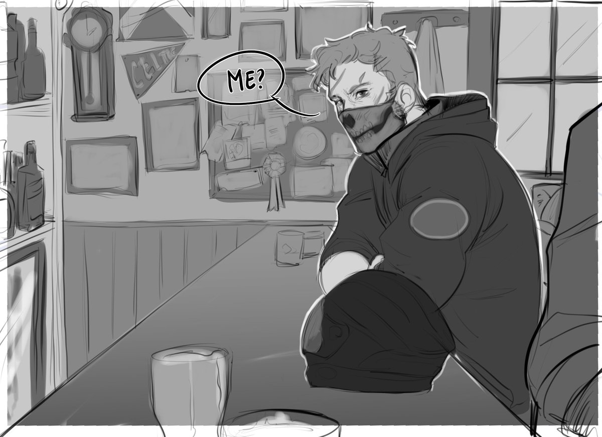 CLmeowtan's tweet image. Pub waiter!Soap and biker!Ghost, my brainrot with this AU is strong.

#ghostsoap #soapghost #ghoap #codmw2 #modernwarfare2 #CoDFanart