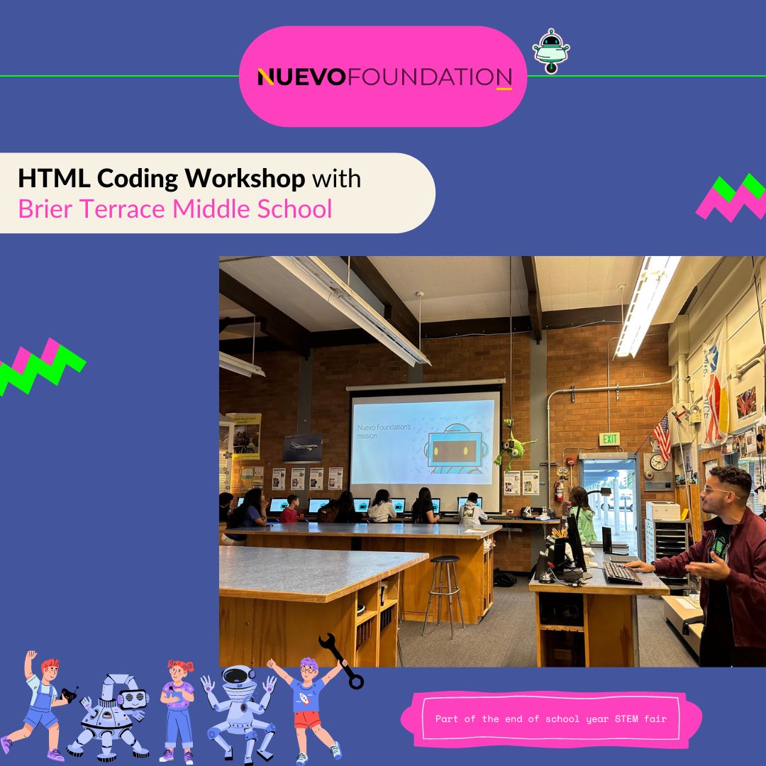 We had the incredible opportunity to partner with Brier Terrace Middle School for the first time, bringing code to underrepresented students. Adrian together with Nuevo Foundation volunteers hosted an inspiring workshop that left a lasting impact on all participants. 👩🏻‍💻👨🏻‍💻🌟