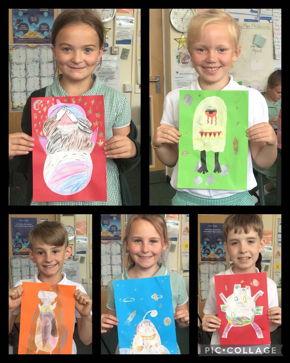 OJS_Year4's tweet photo. Using inspiration from Salvador Dali and his Surrealist artwork, we created our own dreamlike creatures. We practised different pencil lines to create texture and also experimented with colour, using blending and different tones of colour to add to our creatures. #OJSArt https://t.co/z4did2esxc