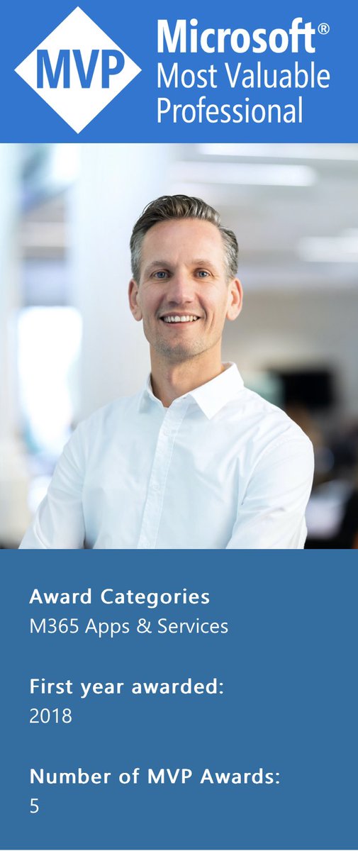 Just received the news that I am re-awarded for the 5th consecutive year as a Microsoft MVP!

2 great celebrations in a week! This and the Grand price winner of the Microsoft Teams Global Hackathon.

Thank you all in the community for your support! Best community in tech!#mvpbuzz