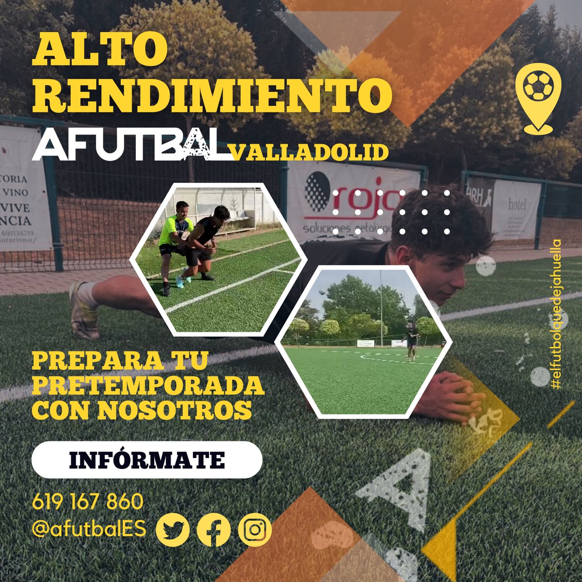 ALTO RENDIMIENTO | ¿Quieres llegar al 100% a la pretemporada con tu equipo? 💪

¡Con AFUTBAL puedes conseguirlo! ⚽️

Entrenamientos personalizados para que comiences la temporada con tu mejor versión 🔥

¡Infórmate ya!

#afutbal #elfutbolquedejahuella #altorendimiento #valladolid