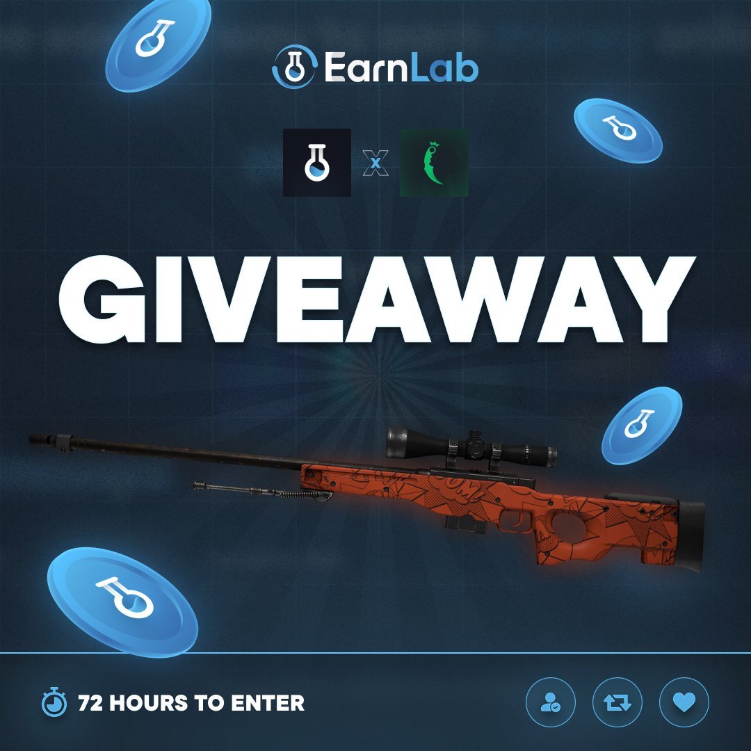 AWP BOOM 🎁 CS:GO Skin Giveaway!

✅ To enter:
- Follow <a href="/earnlabcom/">EarnLab.com</a> and us
- Retweet and Tag a friend

Ends in 3 days! Best of luck!