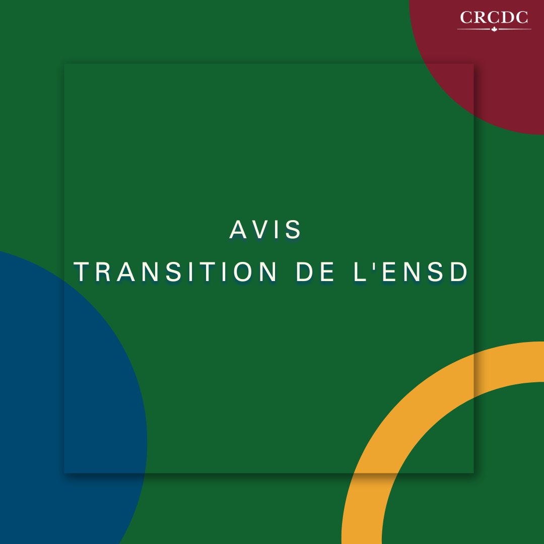 RCDC's tweet photo. L’ENSD de juin 2023 a été le dernier à être administré par le BNED. Au cours de la dernière année, le BNED a travaillé en étroite collaboration avec le CRCDC pour faire revenir l’ENSD sous l'égide du CRCDC. Pour plus d'informations, visitez https://t.co/77cR3pF7wb
#CRCDC https://t.co/nuiClPOcHm