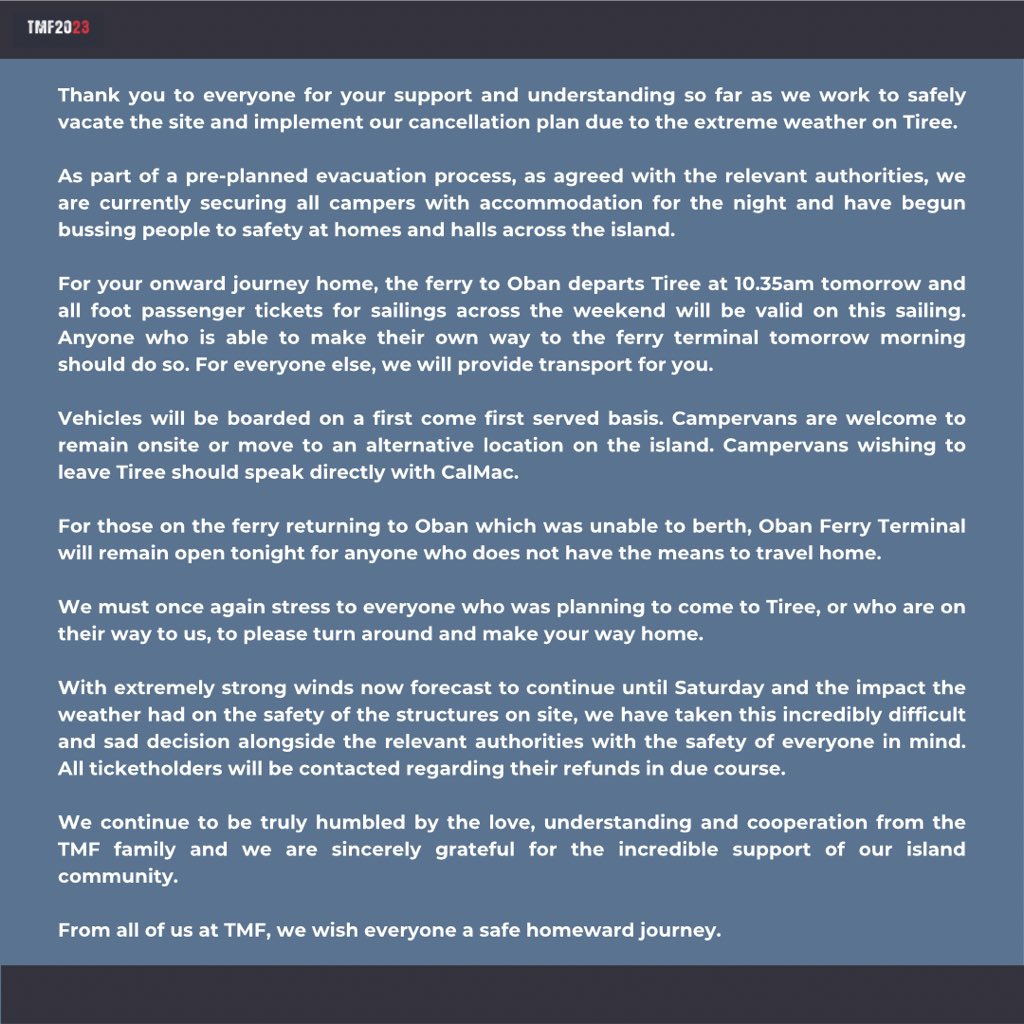 An update from all of us at TMF.