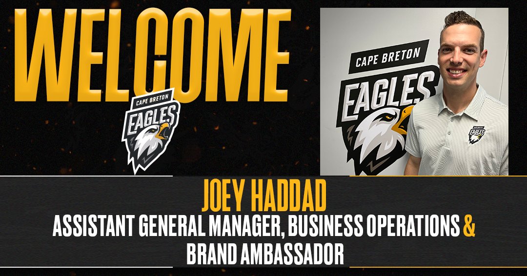 Your Eagles are proud to announce that former (Screaming) Eagle, Joey Haddad, has joined the Eagles Business Team as new Assistant General Manager, Business Operations and Brand Ambassador! 

📖 ow.ly/9afp50P5weP

#TalonsOut