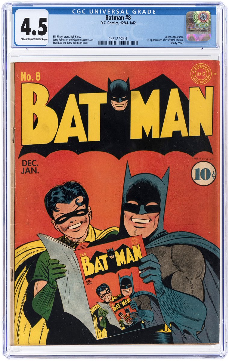 HakesAuctions's tweet photo. Speaking of #Robin, did you see this #CGC 4.5 copy of @Batman #8 up for bid at @HakesAuctions? Classic #GoldenAge #infinitycover! 🦇🦇🦇 https://t.co/kjW9fYzzJu
#DCComics #Batman #BillFinger #FredRay #JerryRobinson #comicbooks #comics #collector #comiccollection #comiccollector https://t.co/Porxgk5GcI