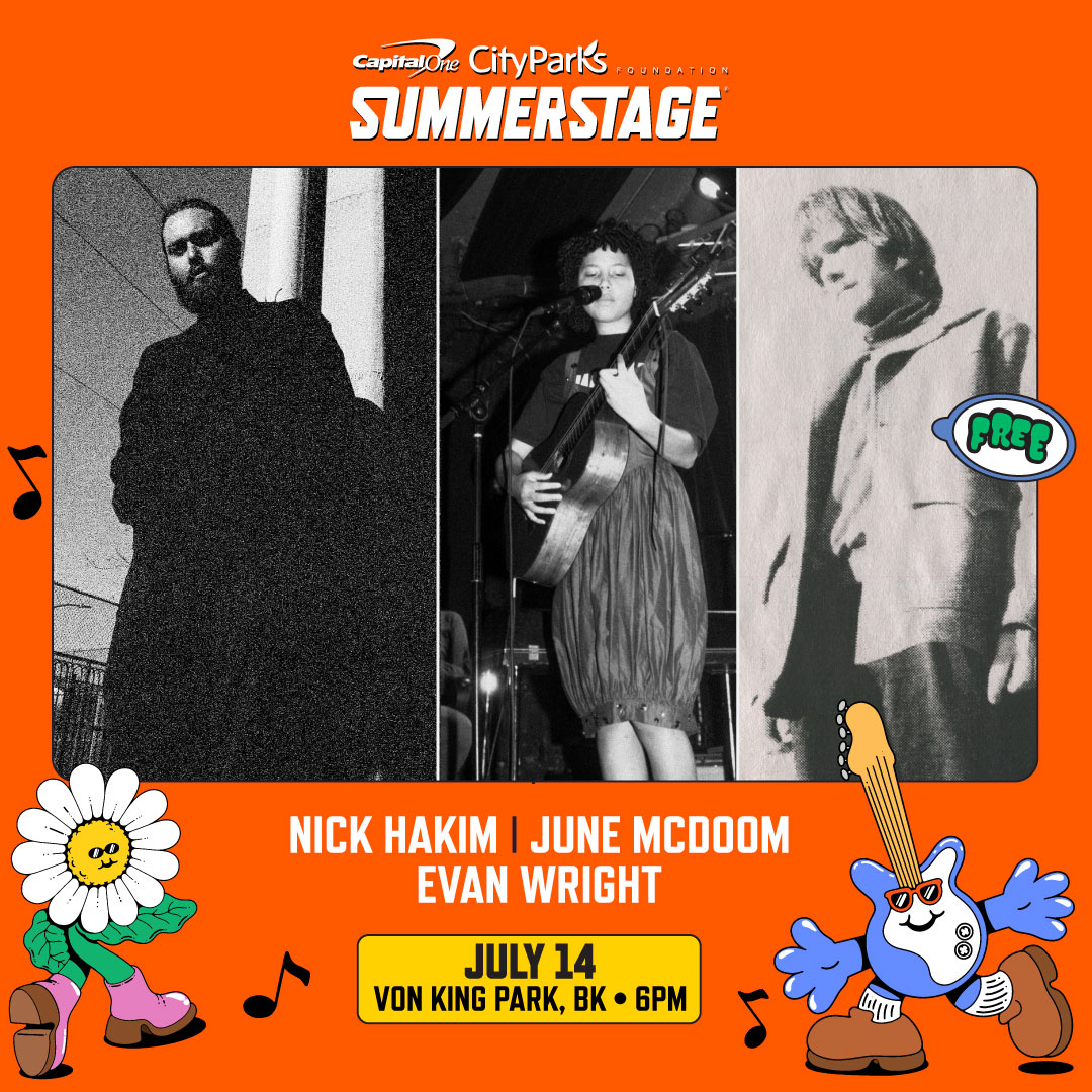 SummerStage (@summerstage) on Twitter photo Get ready for a FREE hometown show! Come hang with us next week in Von King Park on July 14 for a relaxing night with Brooklyn-based <a href="/nick_hakim/">nick_hakim</a>, Bronx native June McDoom, and NJ born/NY based Evan Wright. The show starts at 6PM! cityparksfoundation.org/events/nick-haβ¦ Get ready for a FREE hometown show! Come hang with us next week in Von King Park on July 14 for a relaxing night with Brooklyn-based <a href="/nick_hakim/">nick_hakim</a>, Bronx native June McDoom, and NJ born/NY based Evan Wright. The show starts at 6PM! cityparksfoundation.org/events/nick-haβ¦