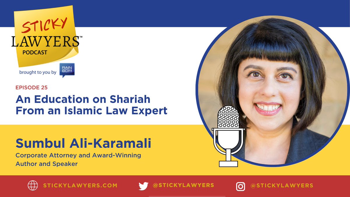 In this episode of the #StickyLawyers Podcast, Sumbul Ali-Kalamari talks with host John Reed about Islamic law and dispels myths about its perceived threat to the American legal system. Tune in – it’s worth the listen. bit.ly/3NISVlc