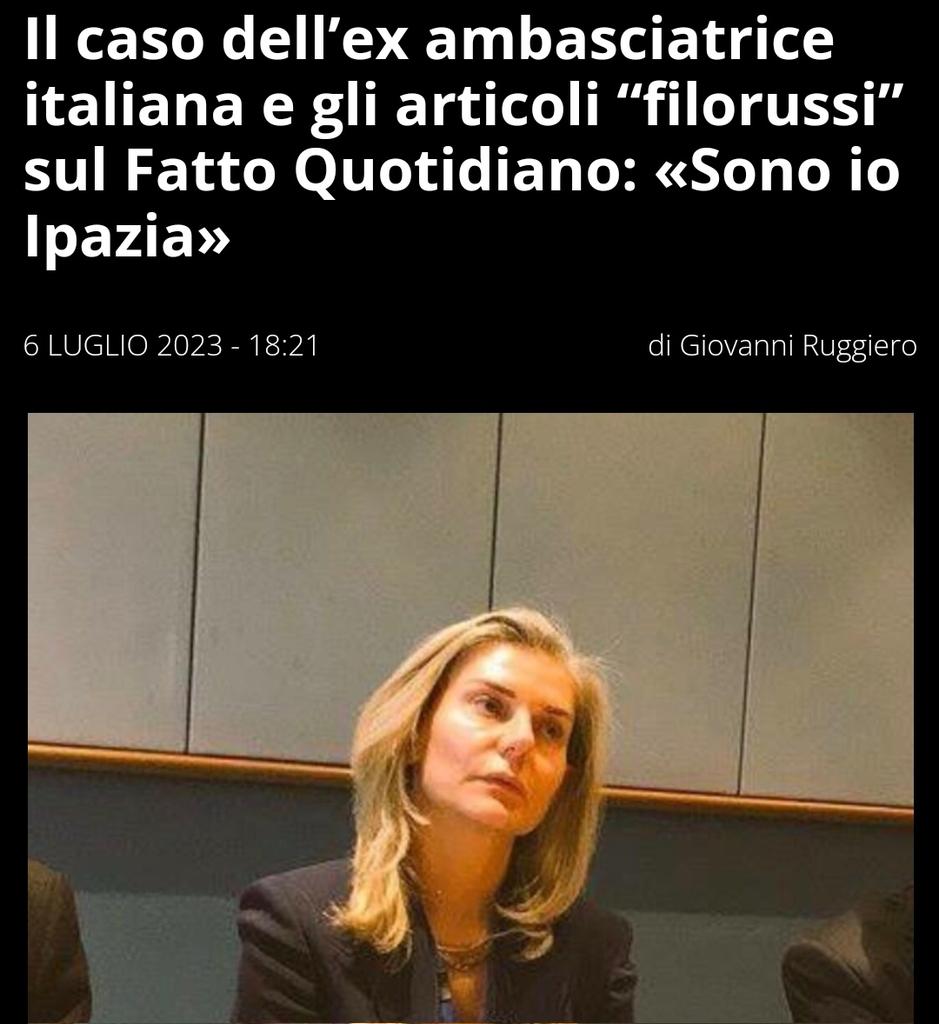 AutogriLLocryp's tweet image. Questa notizia me l'ero persa, la sto leggendo ora: "Scoppia la polemica sui social contro Elena #Basile, l’ex ambasciatrice italiana in #Belgio e in pensione dal 1 giugno, che ha confermato di aver scritto diversi articoli per il #FattoQuotidiano sotto lo pseudonimo #Ipazia”. &amp;gt;&amp;gt;