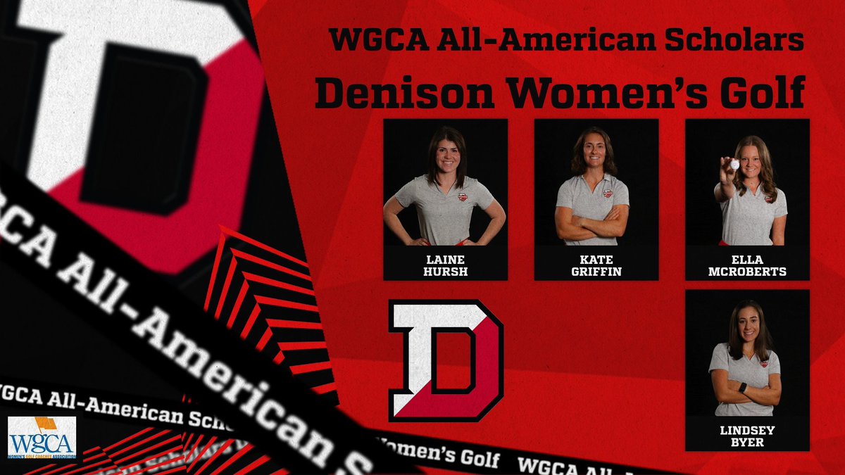 DenisonGolf's tweet photo. 4️⃣‼️ of our very own were recognized as part of the WGCA All-American Scholar Team. This accolade recognizes all of the efforts in the classroom in addition to the work on the golf course. Congratulations to Laine, Kate, Ella, and Lindsey!! #GBR #Denisondifference https://t.co/BXvKjFkXIH