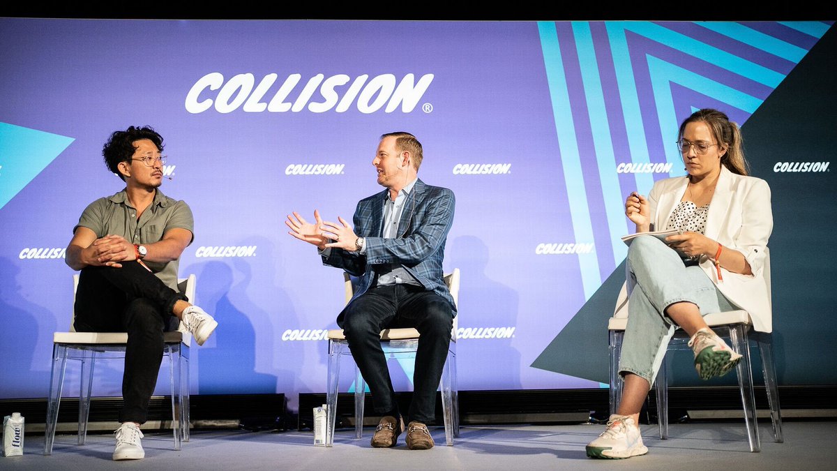 FrontierBC's tweet photo. We're witnessing a profound shift in office spaces.🏙️ Physical third spaces & innovation hubs, with community & intentional design at heart, it becomes evident that a significant paradigm shift is in progress.
Our CEO @dburgar spoke on this @CollisionHQ in Toronto.
#vantakeover https://t.co/NwLHg8QNYh