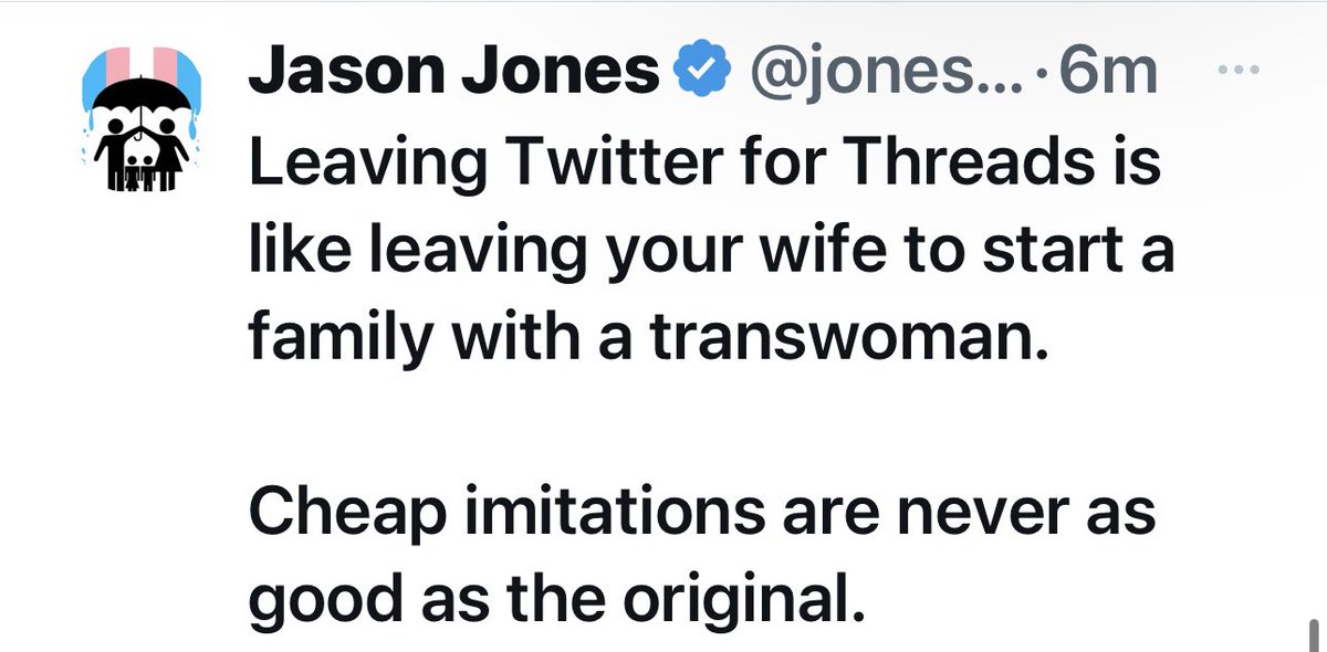 This is why Twitter has become so frustrating. I do not follow this person, yet this is the junk in my timeline. Because this person pays $8, this garbage pollutes my feed. If <a href="/elonmusk/">Elon Musk</a> wants to know why people will leave in droves, this is why. All self inflicted…#Threads