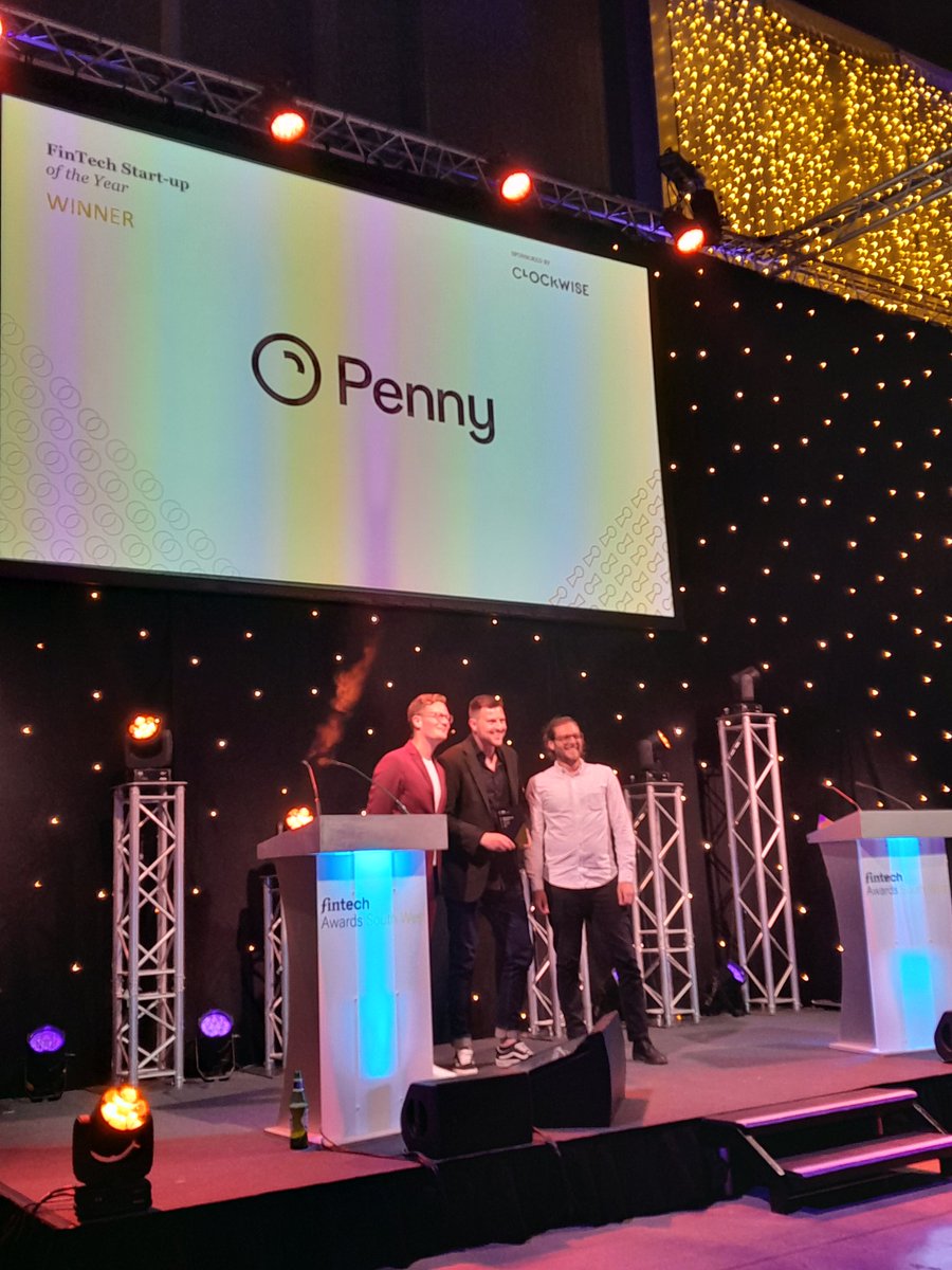 FinAwardsSWest's tweet photo. The next category of the evening is FinTech Start-Up of the Year, kindly sponsored by @workclockwise Congratulations to our winner @pennypensionhq #FinTechAwardsSW https://t.co/4FFfmoe3D5