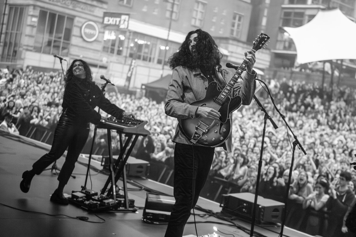 Hozier's tweet photo. Manchester! You soldiered through the rain and still showed up as one the greatest audiences we’ve ever played to. Thank you so much for coming last night to see @victoriacanal, the @teskeybrothers and I 🖤

📸 @ruthlessimagery https://t.co/TAAqNmqMsn