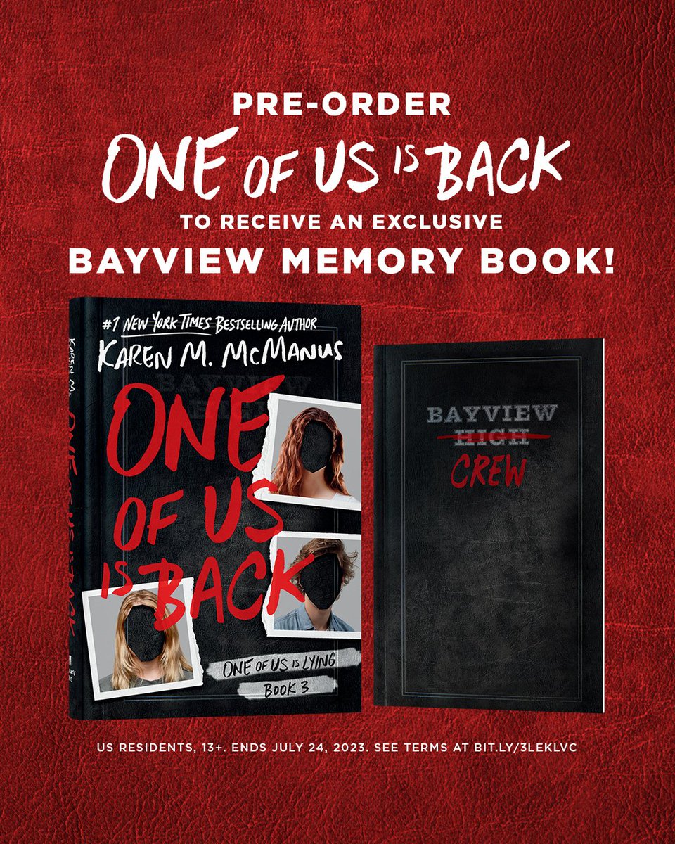 GetUnderlined's tweet photo. Trust us when we say you are not emotionally prepared for ONE OF US IS BACK by @writerkmc (but you should read it ASAP anyway) 👀

Pre-order now to get an exclusive Bayview Memory Book with your copy 👉 https://t.co/IlzoGj5dM8 https://t.co/Kliuy8Mpvd