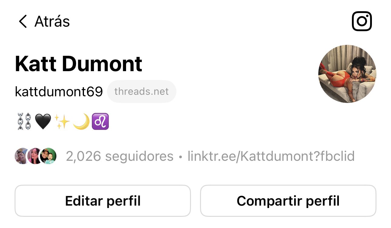 𝐊𝐀𝐓𝐓 𝐃𝐔𝐌𝐎𝐍𝐓 on Twitter "Dejen su perfil de threads y nos seguimos ♥️