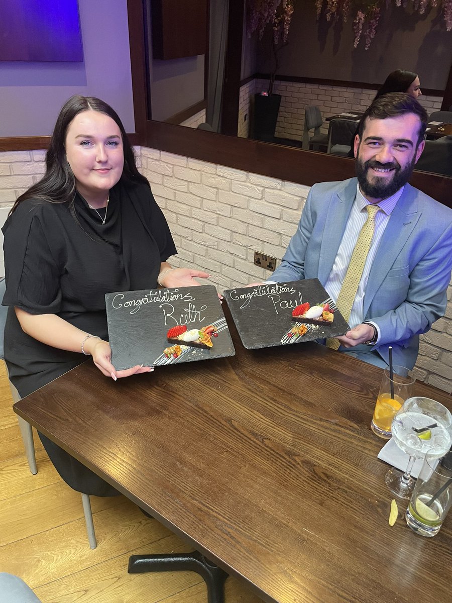 Tonight we celebrated Paul &amp; Ruth!
Congratulations on passing your further education courses, you are both always looking for ways to expand your knowledge, Ruth in the Audiology field and Paul in Optics 😃

A big well done from us all, we are all very proud of you both 🎊🎉🍾