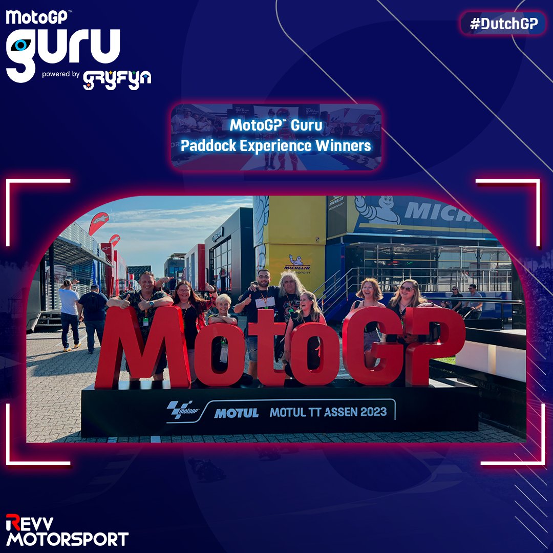 MotoGPGuru's tweet photo. Summer break may be here, but the memories of our #DutchGP Guru experience winners live on!
The joy and excitement in their faces say it all! ๐๐
#MotoGP #MotoGPGuru #REVV #Racing #VIPFeels #GuruCrew #Winners #Paddock https://t.co/E6MNNuQ6Ll