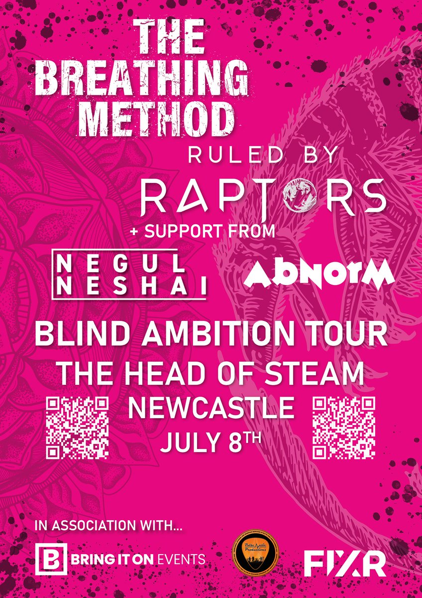 THIS SATURDAY 🩷 we are playing Head of Steam, Newcastle with @thebreathingmethod <a href="/RuledByRaptors/">Ruled By Raptors 🦖🦅</a> with <a href="/NEGULNESHAI/">NEGUL NESHAI</a> 🔥 

Tickets: linktr.ee/abnormband