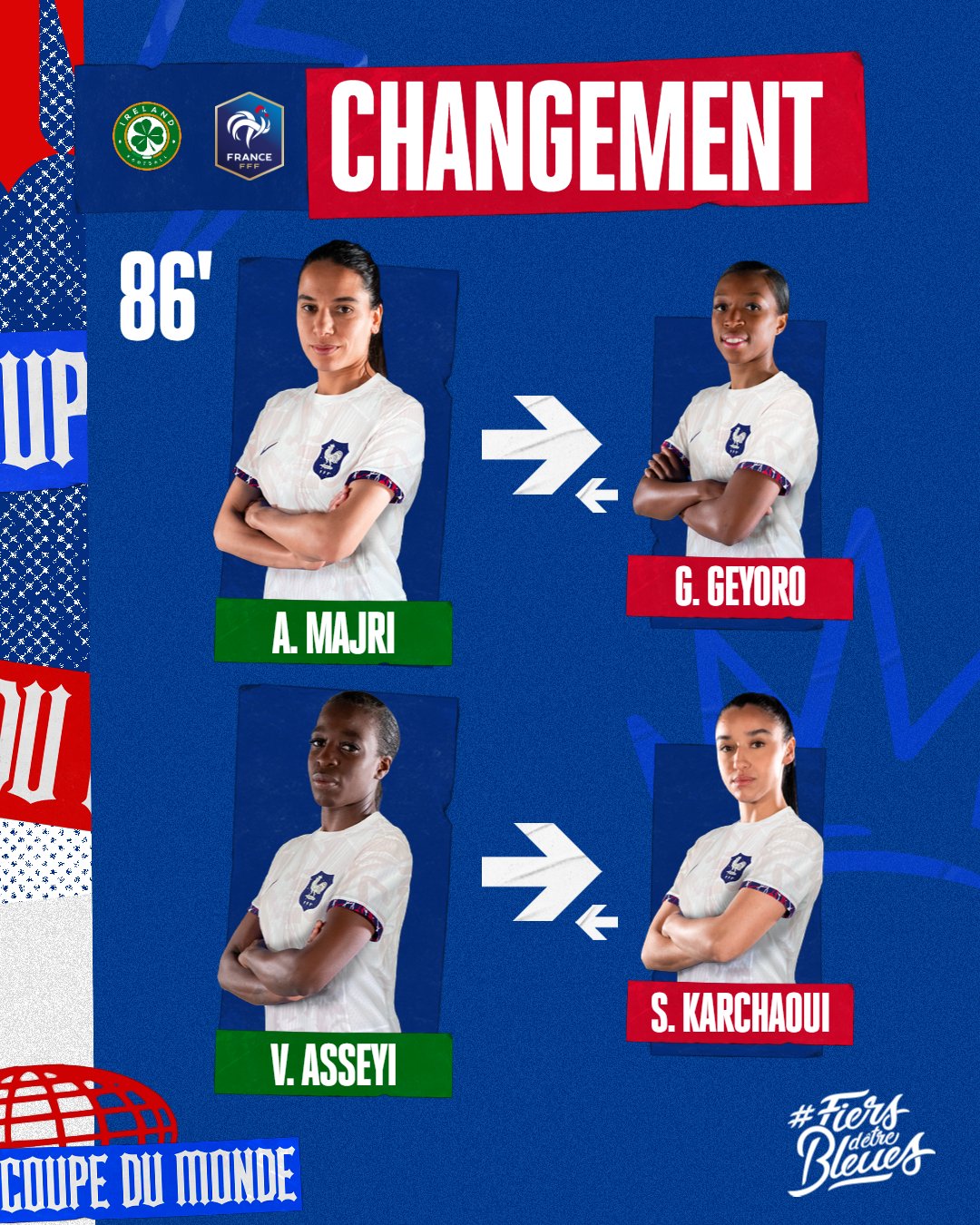Equipe de France Féminine on Twitter "Les entrées en jeu d