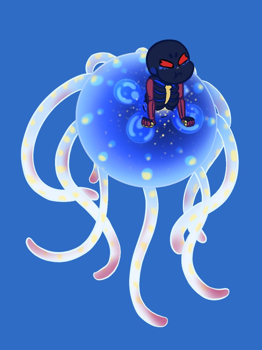 calmchapsart's tweet photo. Been enjoying Error (is a jellyfish) by @MushroomDanceYo and thought I’d give drawing him a shot.

Wasn’t sure if I preferred realistic jelly or pudgy squishy jelly more so guess I’ll post both https://t.co/knxwwDQNUP