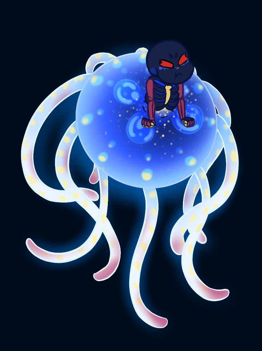 calmchapsart's tweet photo. Been enjoying Error (is a jellyfish) by @MushroomDanceYo and thought I’d give drawing him a shot.

Wasn’t sure if I preferred realistic jelly or pudgy squishy jelly more so guess I’ll post both https://t.co/knxwwDQNUP