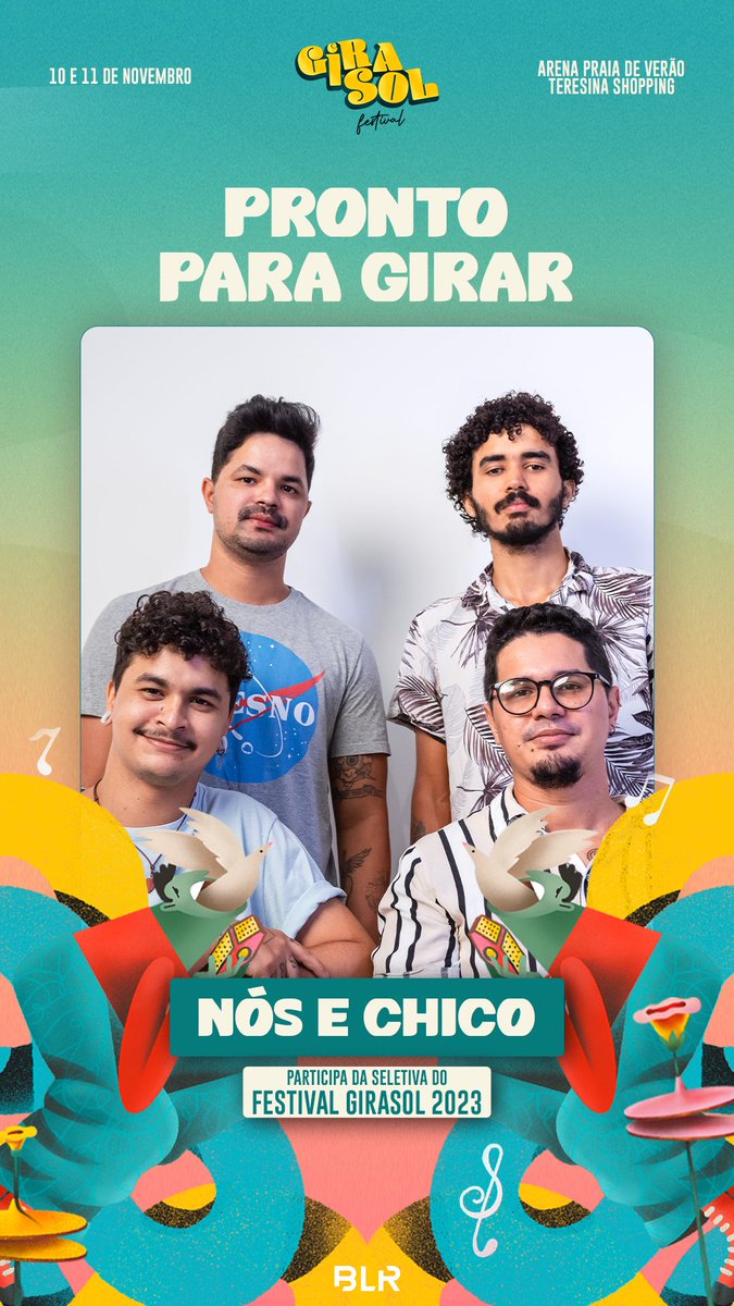 nosechicobanda's tweet photo. 🚨CONFIRMADO🚨

A banda florianense Nós e Chico está confirmada na seletiva do @FestivalGirasol e em breve divulgaremos como você vai poder ajudar a gente nessa seletiva. https://t.co/slQw1IqXv1