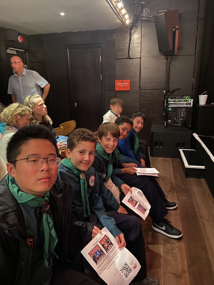 Last Friday a group of our Scouts had a fun evening going to watch Scouts! The Musical, such a brilliant and funny musical!

Much to our Scouts’ delight we were sat next to <a href="/beargrylls/">Bear Grylls OBE</a>! I think it’s safe to say it was their favourite night at Scouts in a while 🎭⚜️#scouting