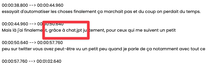 ThibaultHoudon's tweet photo. Épisode #2983 de "Les IA ne se comprennent pas entre elles" : Whisper qui n'arrive pas à retranscrire correctement ChatGPT.
...ou bien qui retranscrit trop fidèlement ma prononciation "à l'anglaise" du terme 😂 #ChatJIPITI https://t.co/DUfscOFzK9