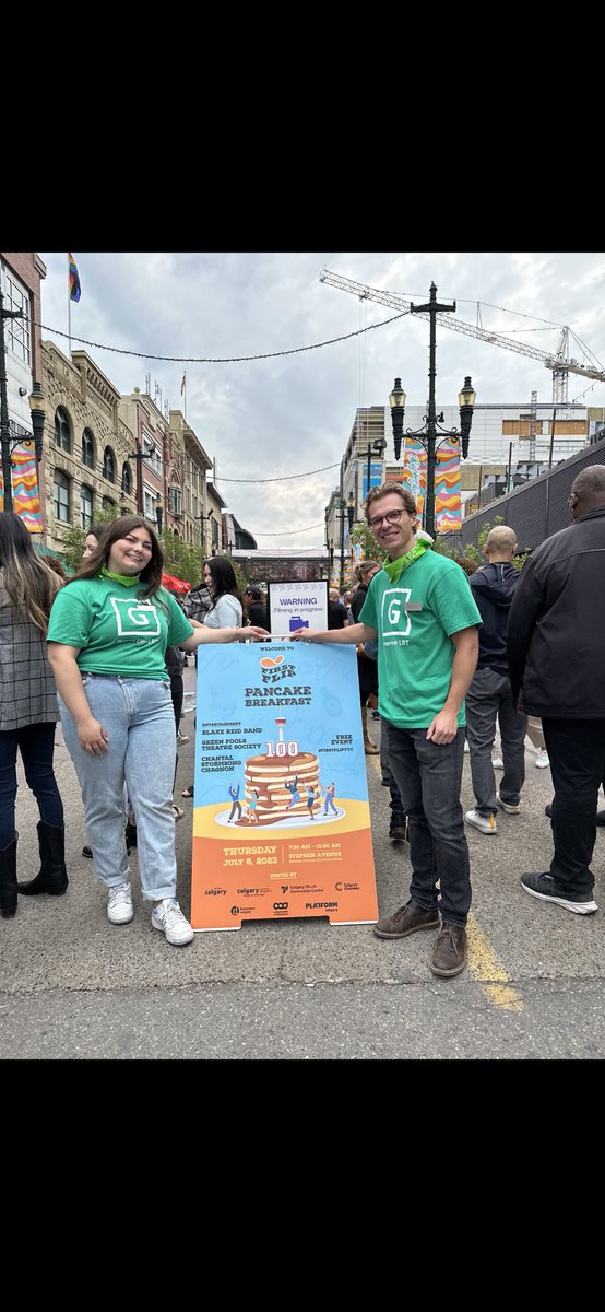 GreenLineYYC's tweet photo. Kicking off @calgarystampede with pancakes, cowboy hats and great conversation! Happy Stampede🥞🤠🚊#yahoo #GreenLineYYC #CalgaryStampede #FirstFlip https://t.co/McWeDF9mDk
