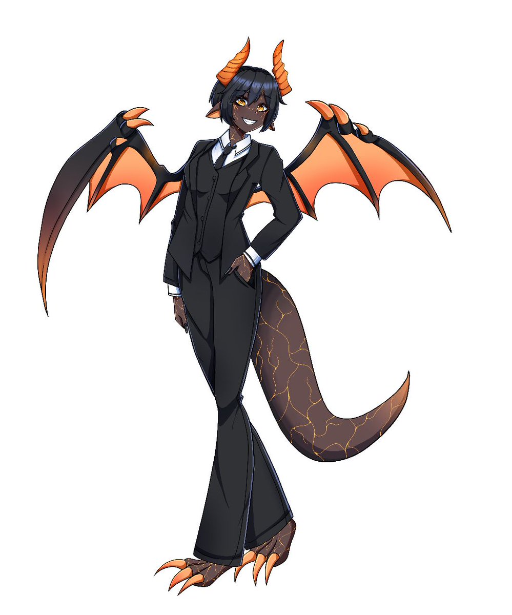 SacredRocket613's tweet image. Shout to @LexsiDraws2 for drawing my hazbin oc apollo in a fancy suit love the art