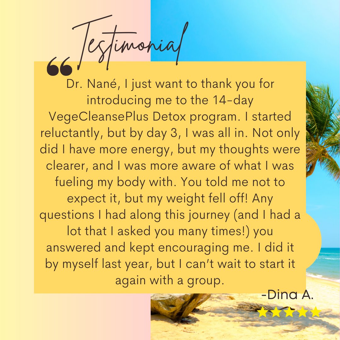 DrNaneCheung's tweet image. Transform your health with our 14-Day Metabolic Detox program! 💪 Hear what Dina had to say!  #DetoxProgram #HealthJourney #TransformYourself #DetoxSuccess #HealthTransformation #lifestylemedicine #nutrigenomics

nanecheung.com/detox