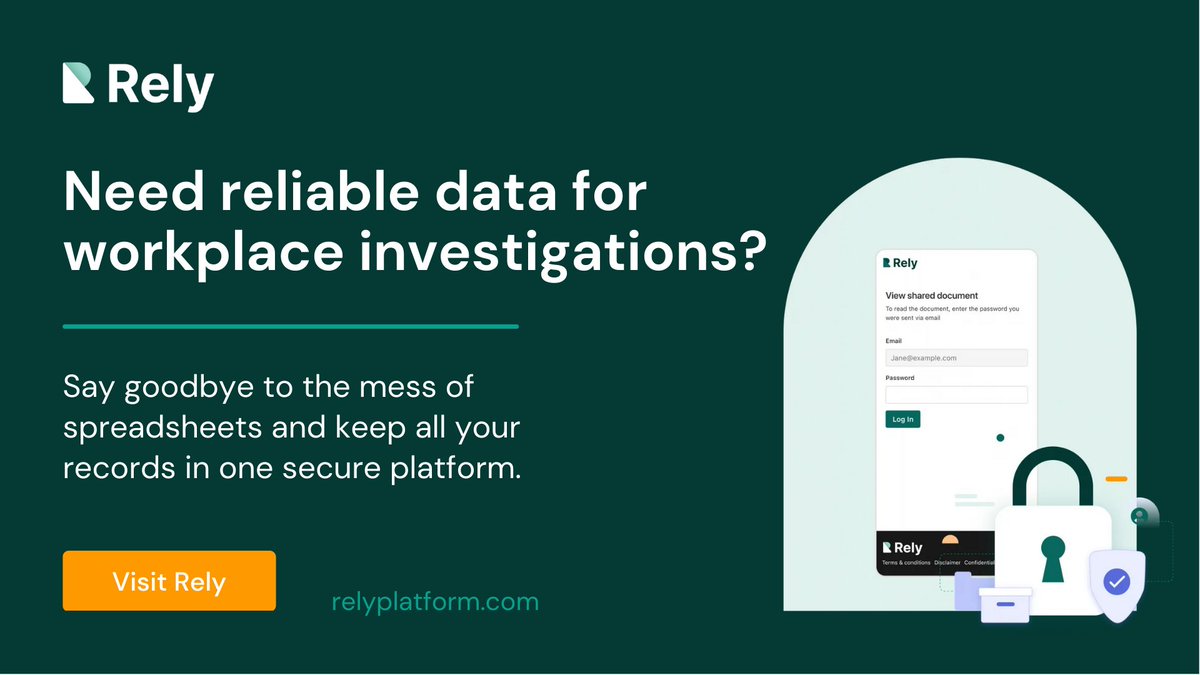 Do you waste time searching for records to support your investigation? Rely stores all evidence in one secure platform, saving you time and headaches. See how it works hubs.la/Q01V0Psx0 #HRTech #workplaceinvestigations