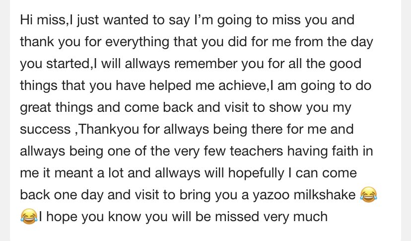 When you’ve had what feels like the longest and hardest week, you forget why you’re in the job. Then you get one of these emails and you know it’s worth it ✨