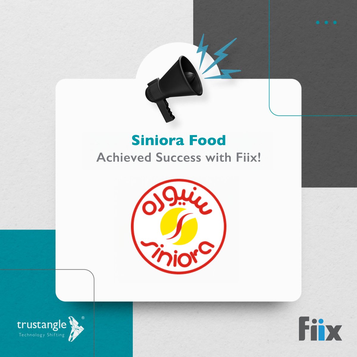 trustangle's tweet photo. Great News🤩for #MaintenanceManagers!
@SinioraFood saw impressive results with @FiixSoftware Software implemented by #trustangle. Streamline your #operations with proactive asset tracking, work order management, and preventive maintenance scheduling. https://t.co/ljamWQqjuM