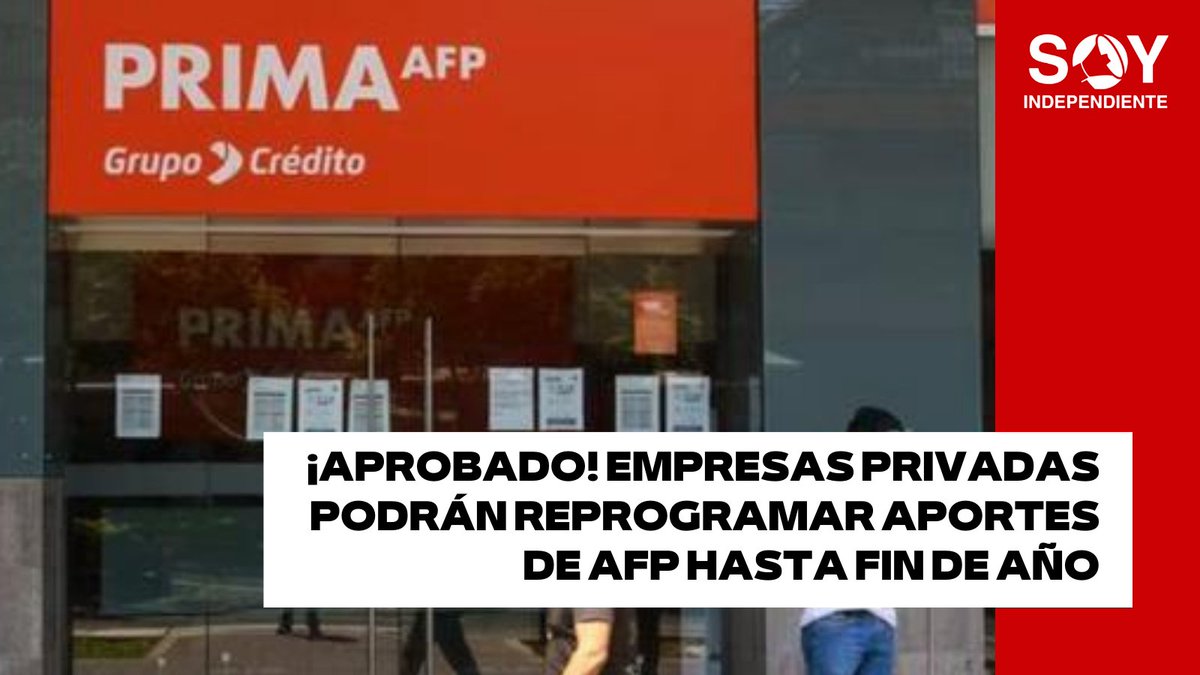 IndependientSoy's tweet image. 💰 El Ministerio de Economía y Finanzas (#MEF), dio plazo hasta el 31 de diciembre de este año a las #empresasprivadas para #reprogramar el pago de los aportes de sus trabajadores a las #AFP 👉🏻  n9.cl/ge30q