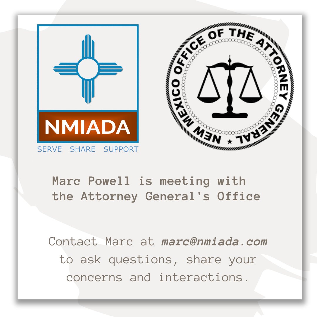 NMIADA1's tweet photo. Attention New Mexico Independent Automobile Dealers. Marc Powell is meeting with the Attorney General's Office next week and would like to share any of your concerns or interactions with the AG's office during that meeting. Contact Marc prior to his meeting next week. 
Thank You. https://t.co/cvNysNwojN