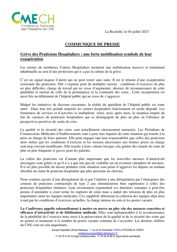 Soutien des PCME suite à la grève des PH

Il n'y a pas que les syndicats qui demandent des mesures  d'attractivité pour les PH : la Conférence des PCME de CH,  présidée par le Dr Thierry Godeau, s'exprime de manière très claire.

Lire la suite ci-dessous 

snphare.fr/fr/blog/posts/…