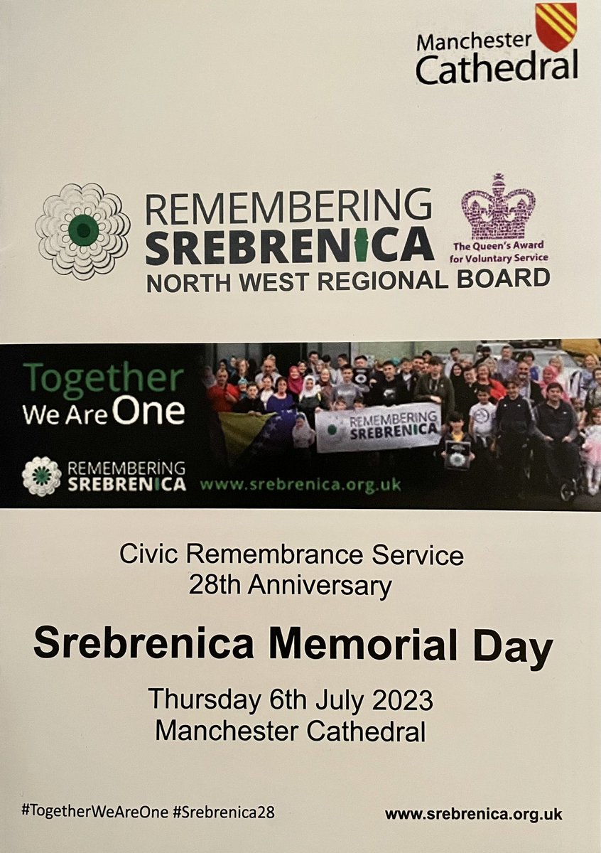Thank you <a href="/ElinorMChohan/">Elinor Chohan</a> for inviting me to this evening’s <a href="/SrebrenicaNW/">Remembering Srebrenica North West</a> Memorial Service. Thank you to <a href="/SmajoBeso/">Smajo Bešo OBE</a> for sharing his powerful survivor testimony &amp; to two very inspiring contributions from <a href="/lostockhigh/">Lostock High School</a> students #TogetherWeAreOne #Srebrenica28
