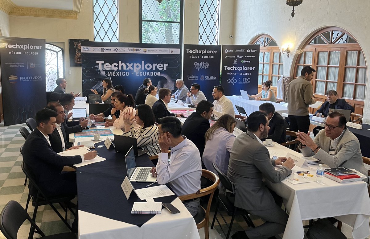 ProEcuador_'s tweet photo. En el marco de la misión comercial de Ecuador🇪🇨 en México🇲🇽 #TECHXplorer 2023, organizada por @ProEcuador_, @CITECec, @Fedexpor y @MunicipioQuito, la delegación de 15 empresas de nuestro país participaron en una rueda de negocios B2B con representantes de 16 empresas mexicanas. https://t.co/TodkBDYW8E
