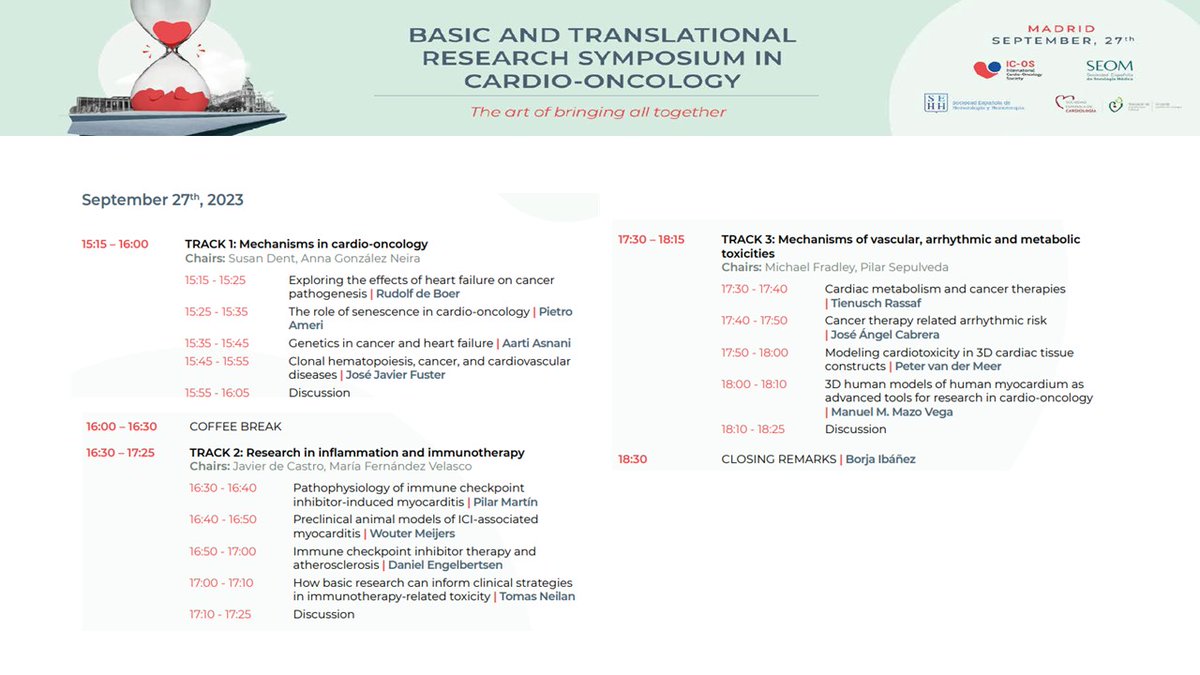Finally, We will have a thrilling close to the research symposium with 3 riveting cardio-oncology tracks at #GCOS23 Navigate the mechanisms of cardiotoxicity, delve into preclinical &amp; clinical data on immunotherapy &amp; inflammation, and uncover the mysteries of various toxicities!!