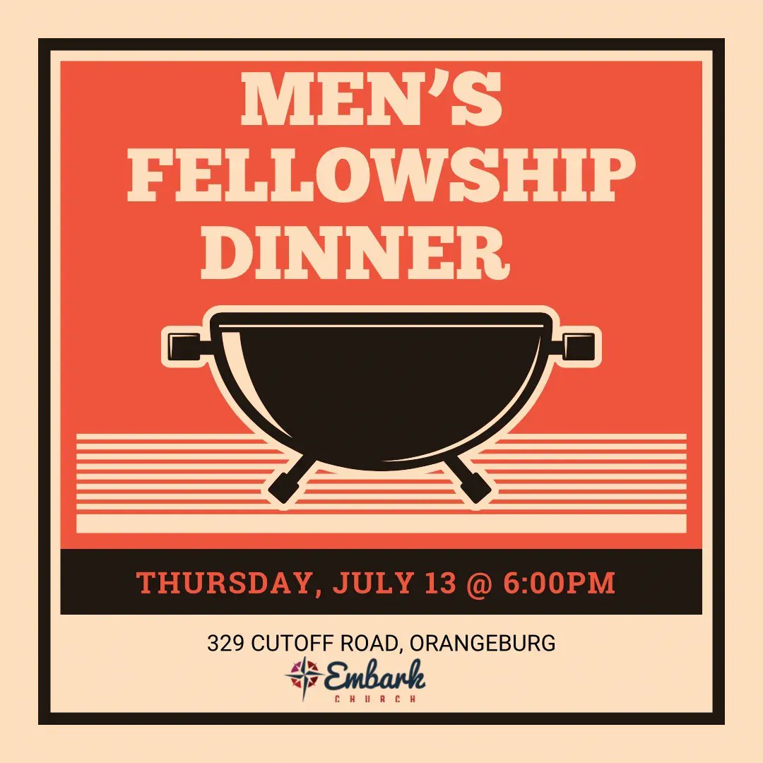 EmbarkChurch's tweet image. Men, invite a friend and make plans to join us for dinner next week! RSVP here: buff.ly/3PL8FHh