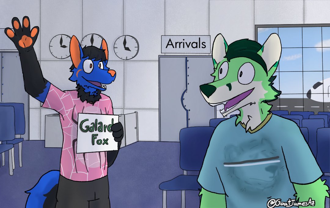KanisWolf's tweet image. Hoy es un día feliz porque recogeré a @GalardGr333n en el aeropuerto, vendrá a pasar el fin de semana conmigo! 🦊💖🐺

🎨Hermoso arte hecho por @GoatJamesAz 🐐
#Furry #Fursuit #Furrypride #furryartwork #Furrygay #Fursuiter #Furryart #furrylove #furryfandom #Furryproud #Furrygamer