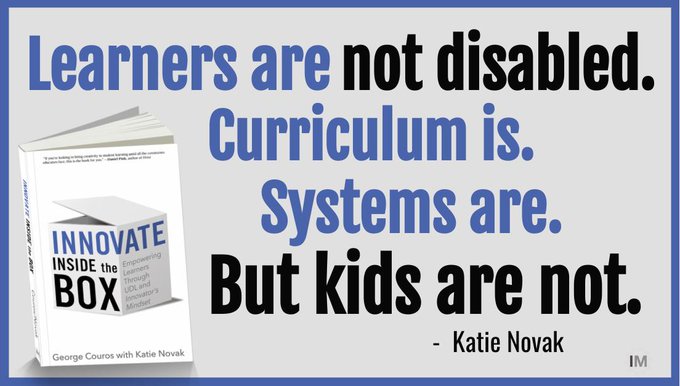 burgessdave's tweet photo. 🔥 from #InnovateInsideTheBox by @gcouros & @KatieNovakUDL.
https://t.co/lo2LZqUf8F
#tlap #leadlap #dbcincbooks https://t.co/kQnrN15RKr