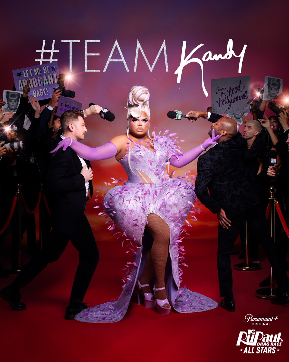 RuPaulsDragRace's tweet photo. Do you want @TheKandyMuse to snatch the #AllStars8 crown? 🤩 Show her love across social media by using #TeamKandy! 👑 #ParamountPlus https://t.co/0uuk1BmXaN