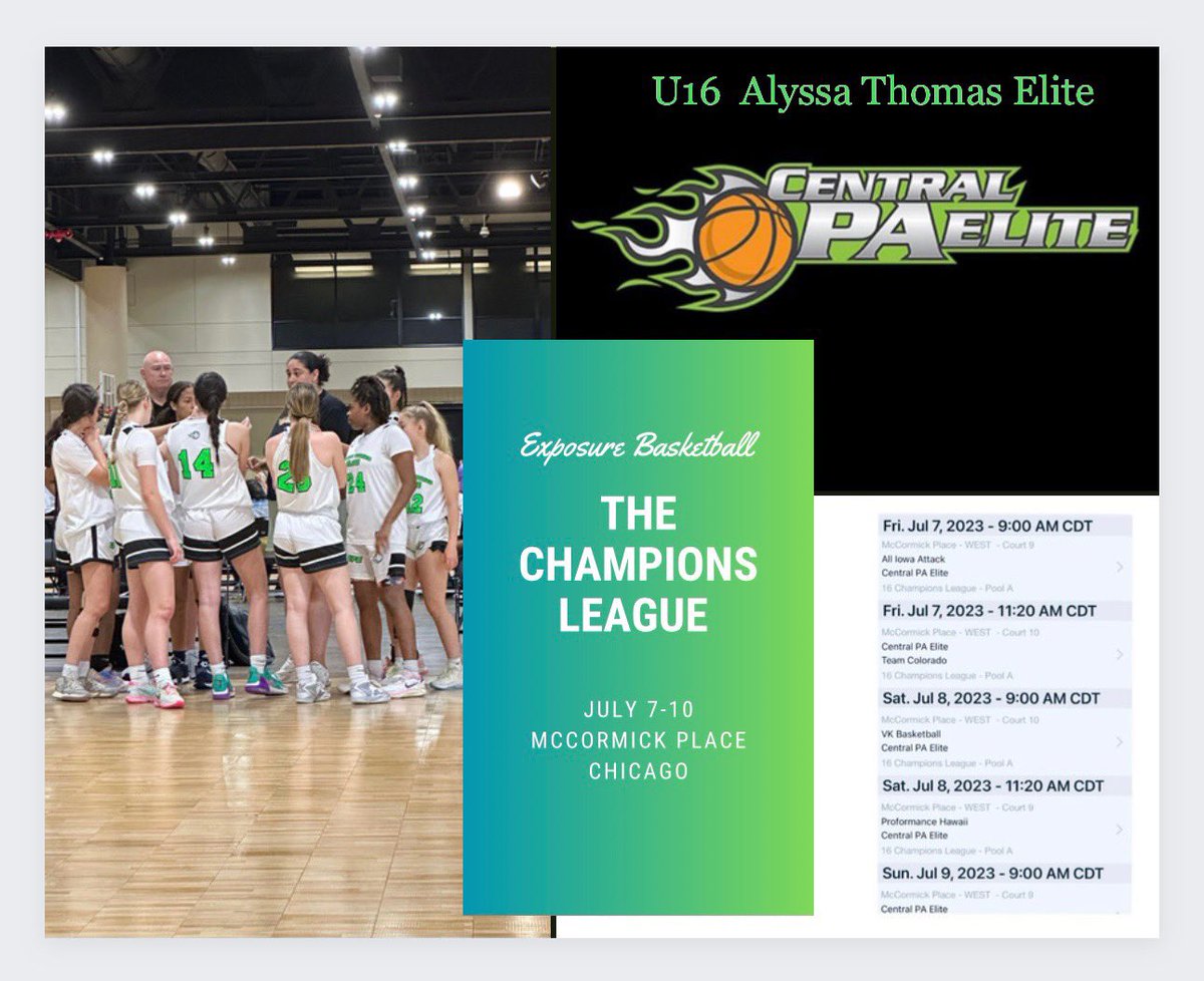 My team’s schedule for Chicago!! <a href="/CentralPAElite/">Central PA Elite</a> <a href="/miranda_nixon/">Miranda Nixon</a> <a href="/niketoc/">Nike Tournament of Champions</a>