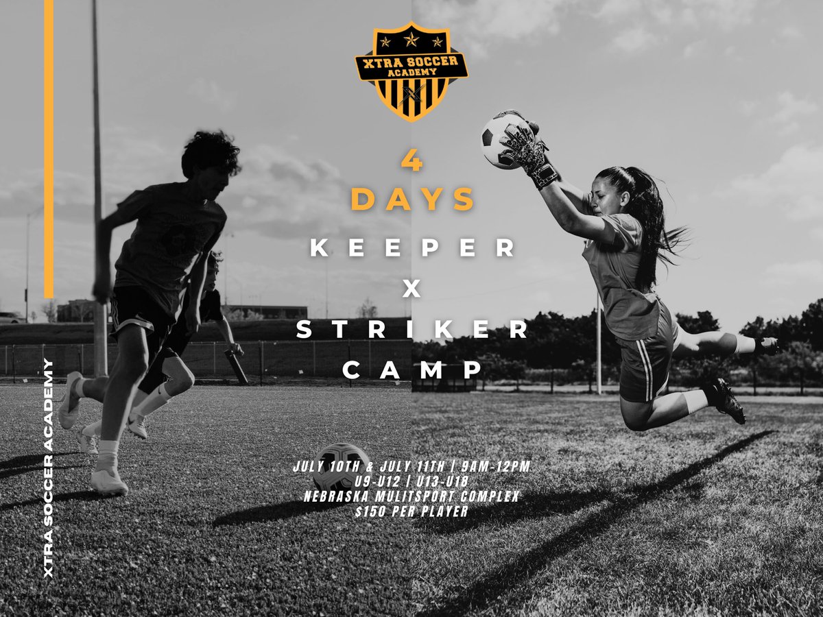 XtraSoccerAcad's tweet photo. 4 More Days Till We Kick Off Our Keeper x Striker Camp
https://t.co/JPN0Pk1oS9
#xtraedge #xtrasoccer #omahasoccer https://t.co/oXd0tXxvxq