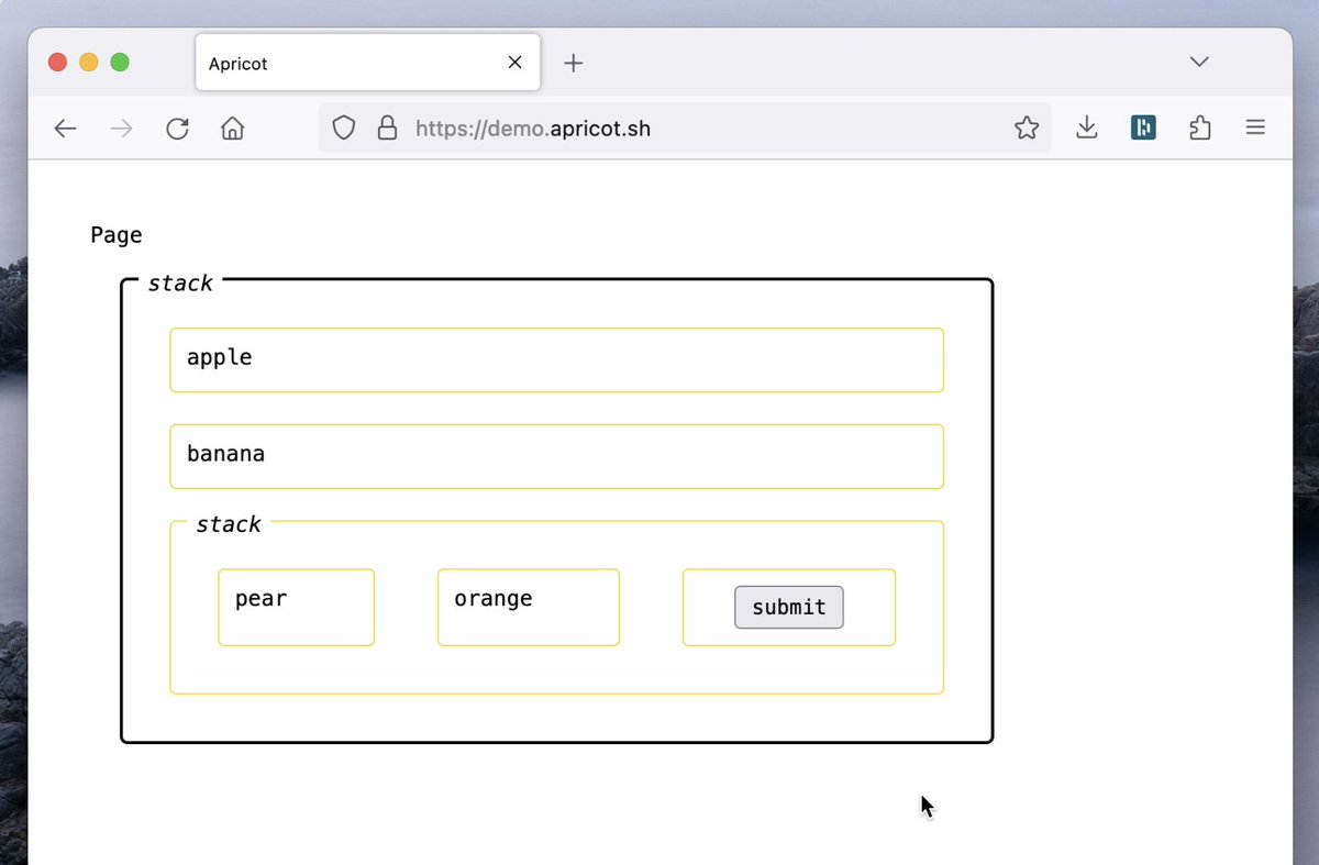 Finally publishing Apricot! A prototype of a structure editor for typing out user interfaces very quickly: inclouds.space/blog/apricot/
