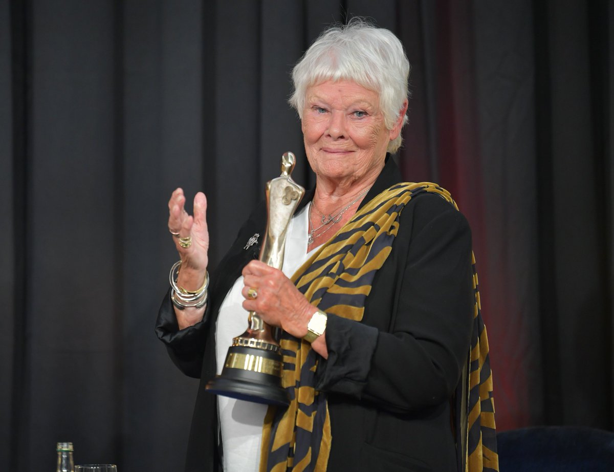 The legendary Judi Dench receiving her IFTA Lifetime Achievement Award earlier this evening, following a fabulous conversation with <a href="/DeirdreOKane1/">Deirdre O'Kane</a> at the Shelbourne. 

#IFTA