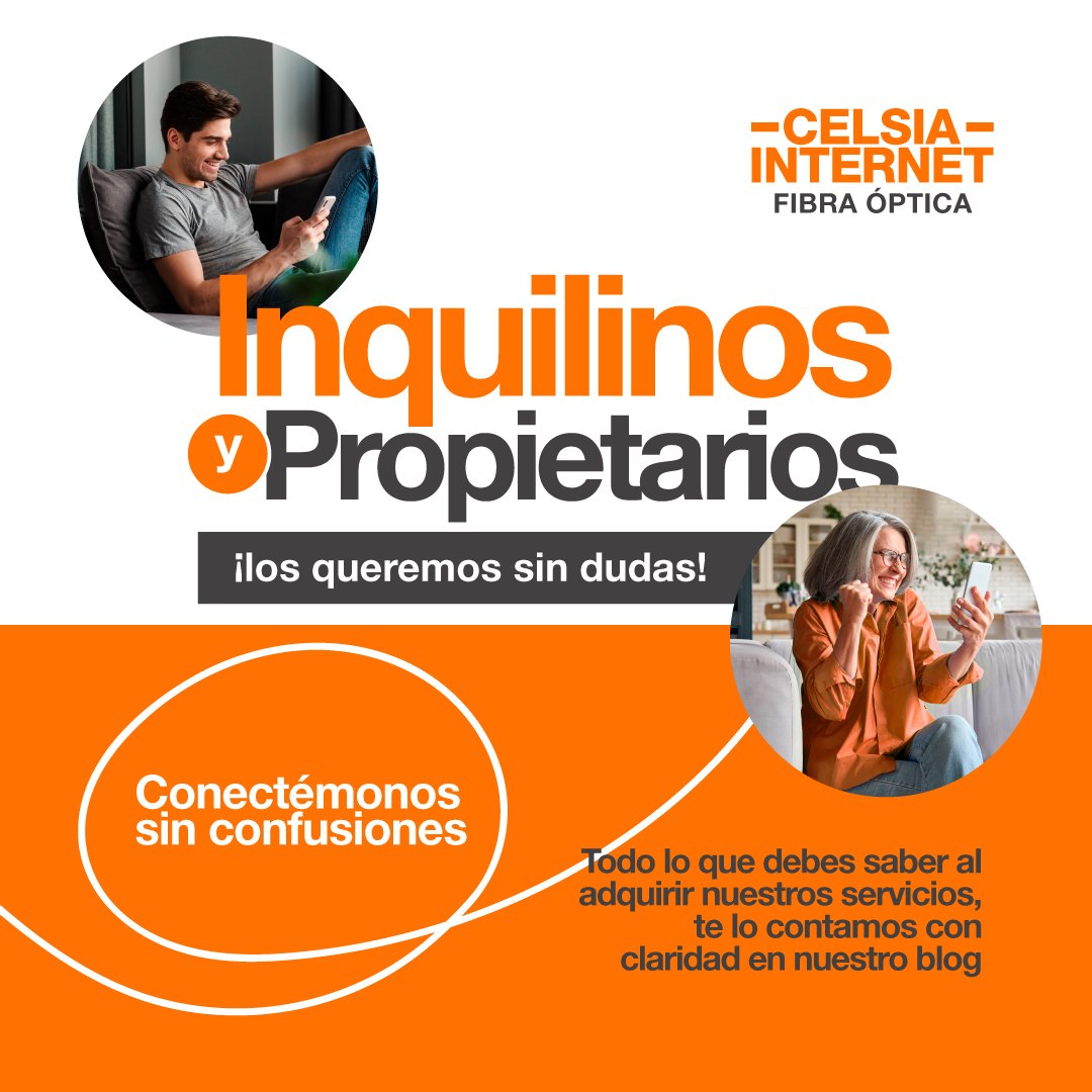 Celsia_Energia's tweet photo. ¡En Celsia Internet, nos conectamos sin confusiones! 💻

Ya seas inquilino o propietario, entendemos lo importante que es tener claridad y tranquilidad al adquirir nuestro servicio de internet. Por eso, queremos brindarte toda la información necesaria para que estés informado y te sientas seguro.  Conoce aquí toda la información: https://t.co/t99kbRVRmD